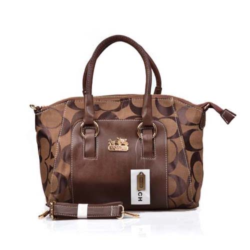 Coach Madison Signature Medium Coffee Totes DPD - Click Image to Close